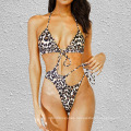 Ladies One Piece Leopard Print Sexy High Waist Swimsuit Women′s Swimsuit